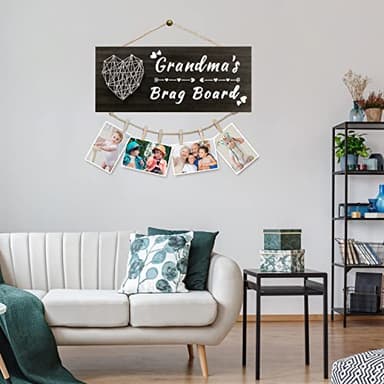 Yunfan Mothers Day Gifts for Grandma Grandma's Brag Board from Granddaughter Grandson Grandkids Picture Frame Photo Holder Birthday Christmas Thanksgiving Valentines Gifts - Image 3