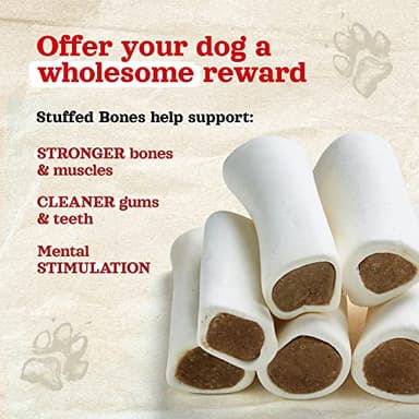 Natural Farm Filled Dog Bones, Bully Stick Flavor (5-6 Inch, 3 Pack), Limited Ingredient Stuffed Dental Dog Bone Treats for Large Dogs - Image 6