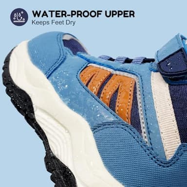 Harvest Land Kids Hiking Boots Waterproof Winter Snow Shoes Mid Ankle Boots For Outdoor Trekking Walking Non-Slip Lightweight Blue 2.5 Little Kid - Image 3