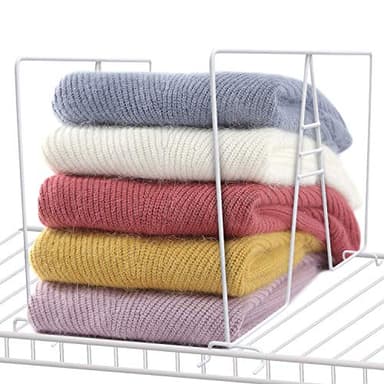 Urban Deco 8PK Shelf Dividers for Wire Shelves Closet Shelf Divider Organizer Wire Shelf Dividers for Closet Organization,Shelves,Bedroom,Kitchen,Cabinet Storage Easy to Install-White - Image 5