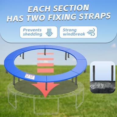 Trampoline Replacement Safety Pad, 8ft 10ft 12ft 14ft 15ft 16ft Trampoline Spring Cover with Foam Padding, No Holes for Poles, Round, Blue - Image 4