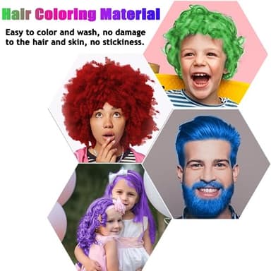 4 Colors Temporary Hair Color for Kids,Gifts for Teens,Girls,Boys,Gifts for Kids,Temporary Hair Dye,Hair Color Spray Green Red Blue Purple Hair Dye Hair Wax Color,Instant Color Wax Halloween Party - Image 3