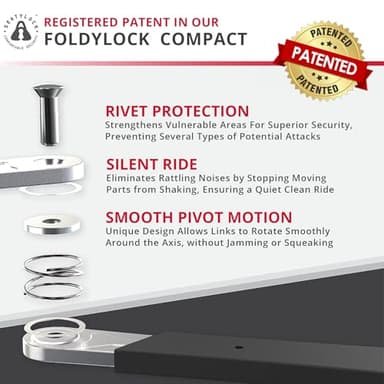 Seatylock FoldyLock Compact Folding Bike Lock - Award Winning Patented Lightweight High Security Bicycle Lock - Heavy Duty Anti Theft Smart Secure Guard with Keys & Case for Bikes or Scooters - Image 3