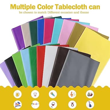 Green 6 Pack Plastic Table Cloth 54" x 108", Disposable Tablecloths Rectangle Table Cover, Plastic Tablecloth for Parties - Image 7