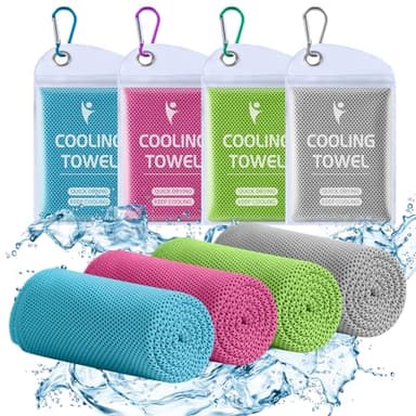 Clothirily Cooling Towels (40"x12"), Breathable Gym Towels for Neck and Face, Men & Women Workout Towel for Hot Weather, Sweat Towel for Gym Yoga, Camping, Fitness, Running, Traveling, 4 Pack - Image 1