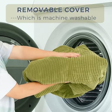 MAXYOYO Bean Bag Bed Folding Sofa Bed Floor Mattress for Adults, Extra Thick and Long Floor Sofa with Corded Washable Cover, Green, 30x95 Inch - Image 7