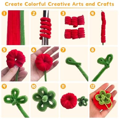 300 PCS Pipe Cleaners, Multi-Color Chenille Stems, Pipe Cleaners Craft, 20 Assorted Colors Pipecleaners for Art and Craft Supplies DIY Projects (12 inch x 6 mm) - Image 5