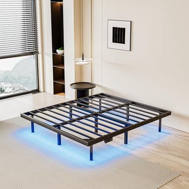 10 Inch Floating Queen Bed Frame with Smart LED Lights and Charging Station, Modern Metal Queen Bed Frame, Easy to Assemble, No Box Spring Needed (Queen) - Image 9