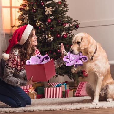 Dog Toys for Large Breed, Octopus Squeaky Funny Cute Interactive Medium & Small Dog Toys, Stuffed Plush Animals Puppy Toys, Dog Birthday for Dog Presents - Octopus - Image 5