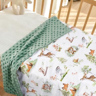BORITAR Baby Blanket for Boys Girls Super Soft Double Layer Minky with Dotted Backing, Lovely Woodland Animal Design Blanket for Toddler Newborn 30 x 40 Inch(75x100cm) - Image 2