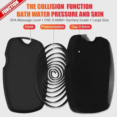 Canroom Zinc Infused Silicone Body Scrubber for Shower,Food-Grade Handheld Cleansing Skin Brush, Gentle Exfoliating and Lather Well - Black - Image 6