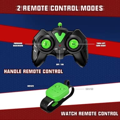 SAUFTTI Remote Control Car, Gesture Sensor RC Stunt Cars Toys for Kids Age 6 7 8 9 10 11 12+ Years Old, Double-Sided 360° Rotating 4WD RC Drift Truck for Boys Girls Birthday (Green) - Image 8