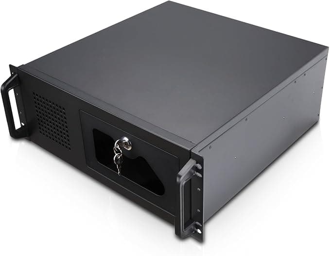 Rosewill 4U Server Chassis Rackmount Case | 7 3.5" Bays, 2 5.25" Devices| ATX, CEB Compatible | 1 120mm PWM Fan, 2 80mm PWM Fans | 2X USB 3.0 | Front Panel Lock and Key | Silver/Black - RSV-R4100U - Image 1