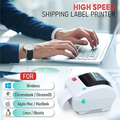 Arkscan 2054A Shipping Label Printer for Windows Mac Chromebook Android, Supports Amazon Ebay Paypal Etsy Shopify ShipStation Stamps UPS USPS FedEx DHL, Roll & Fanfold 4x6 Direct Thermal Label - Image 5