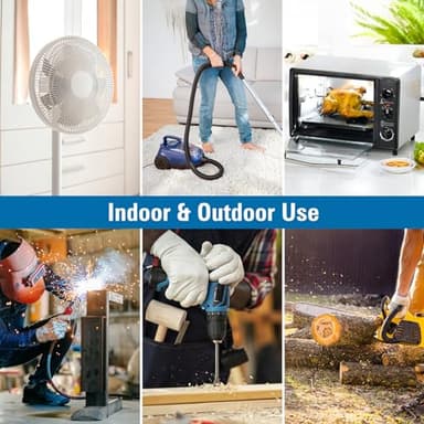 K KASONIC - 50-Feet 3 Outlet Extension Cord, UL Listed, 16/3 SJTW 3-Wire Grounded, 13 Amp 125 V 1625 Watts, Multi-Outlet Indoor/Outdoor Use, Green - Image 6