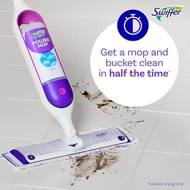 Swiffer PowerMop Multi-Surface Mop Kit for Floor Cleaning, Includes PowerMop, 2 Mopping Pad Refills, 1 Cleaning Solution with Fresh Scent and 2 Batteries - Image 6