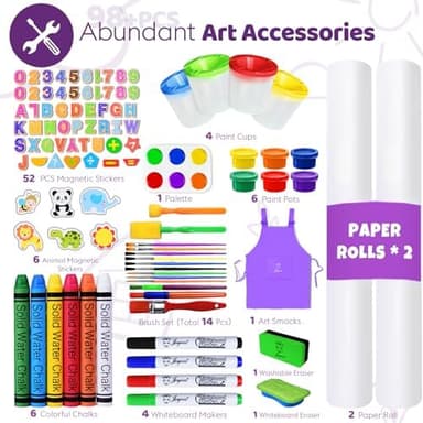 Joyooss Art Easel for Kids Easel for Toddlers,Adjustable Standing Wooden Toddler Easels Kid Whiteboard & Chalk Board Kids Dry Erase Board,Art Easel for Kid Age 2-4 4-8 9-12 Drawing Easels - Image 6