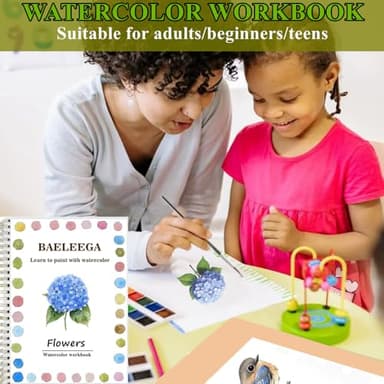 Watercolor Workbooks Coloring Book Beginner Friendly Painting Kit Easy Nature Scenes Paint Set Art Crafts for Creative Exploration Gift for Adults Teens (Autumn, with Palette) - Image 4