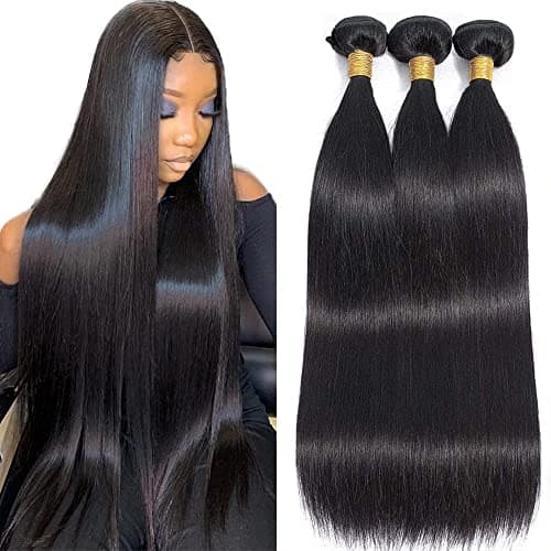 10A Brazilian Straight Human Hair Bundles 18 20 22 Inch 100% Unprocessed Virgin Straight Weave 3 Bundles Deals Human Hair - Image 1