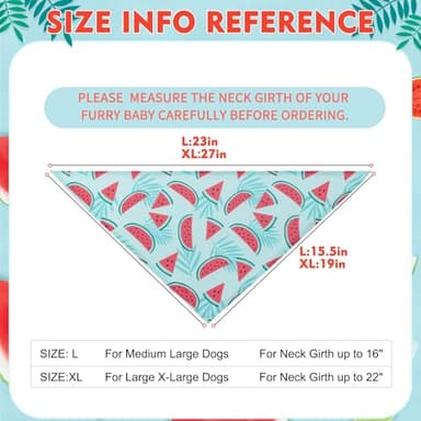 EXPAWLORER Dog Cooling Bandana Set - 4 Pack Hawaii Dog Bandana, Summer Triangle Scarfs Bibs with Cute Fruit Patterns for Small Medium Large Dogs, Large - Image 3