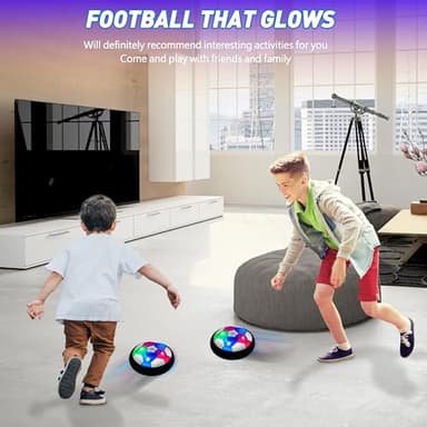 LED Hover Soccer Ball Boy Toys, Air Power Kids Training Ball Playing Football Indoor Outdoor Game, Birthday Gifts for Age 3 4 5 6 7 8-10 Years Old Boys Girls - Soccer (2PCS) - Image 7