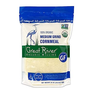 Great River Organic Milling, Specailty Flour, Medium Grind Corn Meal, Stone Ground, Organic, Non-GMO, 24 Ounces (Pack of 4) - Image 2