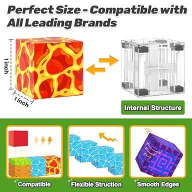 Magnetic Blocks - Build Mine Magnet World Magic Portal Set, Magnetic Tiles Building Blocks Toddler Toy STEM Sensory Outdoor Toys for 3+ Year Old Boys & Girls, Creative Kids Games Kids Toys 84PCS - Image 2