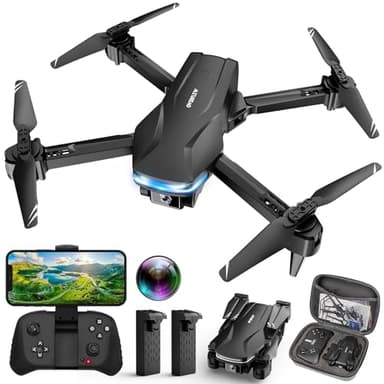 Drone with Camera 1080P HD FPV Foldable Drone for Beginners and Kids, Quadcopter with Voice Gesture Control with Carrying Case, One Key Take Off/Land, Optical Flow Positioning, 360° Flip, Waypoint Fly - Image 1