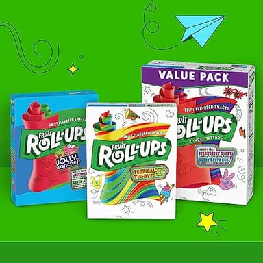 Fruit Roll-Ups Fruit Flavored Snacks, Halloween Treats, Strawberry Blast and Blue Razzberry, Family Pack, 30 Ct, 15 oz - Image 8