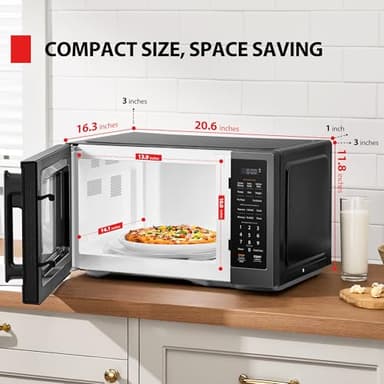 TOSHIBA ML4-EM12PA(BS) Countertop Microwave Oven with Stylish Design As Kitchen Essentials, Smart Sensor, 13 Auto Menus&Mute Function, 1.2 Cu Ft with 12.4" Turntable, 1000W, Black Stainless Steel - Image 5