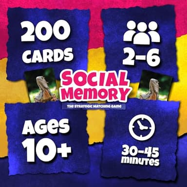 Social Memory - Strategic Twist On Classic Memory Game! Engaging Matching Cards for Families, Adults, Kids and Seniors. Perfect for Game Night, 2-5 Players, and Overall Family-Friendly Fun - Image 5