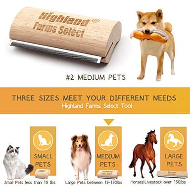 Deshedding Grooming Tool for Dogs, Cats & Horses, Ergonomic Design Wood Groom Brush, Professional Pet Groomer, Painlessly Remove for Short & Long Hair, Fur & Dirt - 5 Inches - Image 2