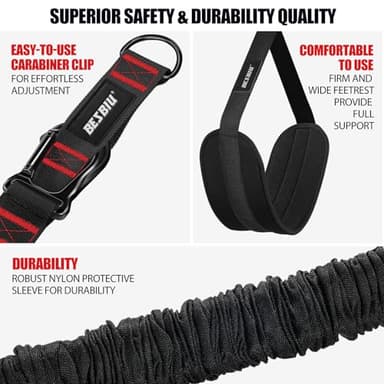Pull Up Assistance Bands 260lbs, Heavy Pull Up Bands Resistance Bands for Pull Ups Working Out with Feet Rest, Pull Up Bar Bands Assistance Bands Strength Training Workout Equipment, Height Adjustable - Image 7