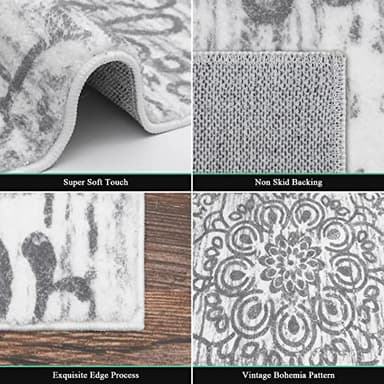 HEBE Hallway Runner Rug 2'x6' Washable Vintage Distressed Area Rugs Non Slip Laundry Rug Runner Boho Floor Carpet Runners for Hallways Entryway Laundry Room Kitchen Bathroom - Image 3