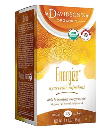 Davidson's Organics, Ayurvedic Infusions, Energize, 25-count Tea Bags, Pack of 6 - Image 1