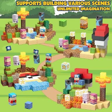 YUNGOWN 200PCS Magnetic Blocks Building Toys Set, Light Up Build 3D Magnetic Building Blocks for Kids Boys Girls Ages 3+, Magnet Cubes STEM Sensory Christmas Birthday Gift Construction Toys - Image 5