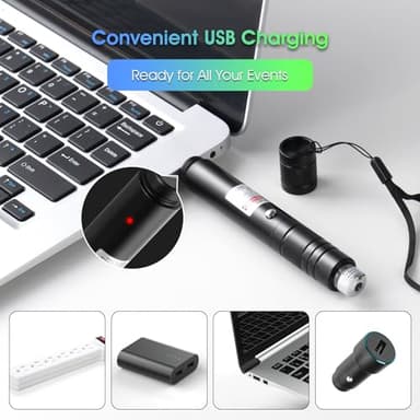 Advanced Long-Range Laser Pointer High Power - Rechargeable Green Laser Pointer with Removable Star Cap - Versatile Laser Pen for Astronomy, Construction, Presentations, and Outdoor Adventures - Image 5