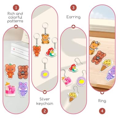 Gushu 25PCS Shrinky Dink Sheets,Shrink Plastic Sheets for Crafts,Shrinky Plastic for Crafts Kids DIY Jewelry Keychains Making,20x14.5cm - Image 5