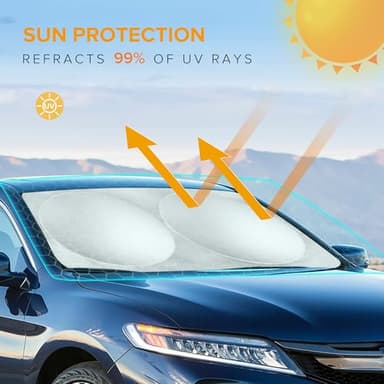 XHRING Car Windshield Sun Shade Sunshade Compatible with Acura MDX 2001-2023 2024 2025 2026 RDX 2007-2026 Accessories Foldable Car Front Window Sun Shield - Image 2