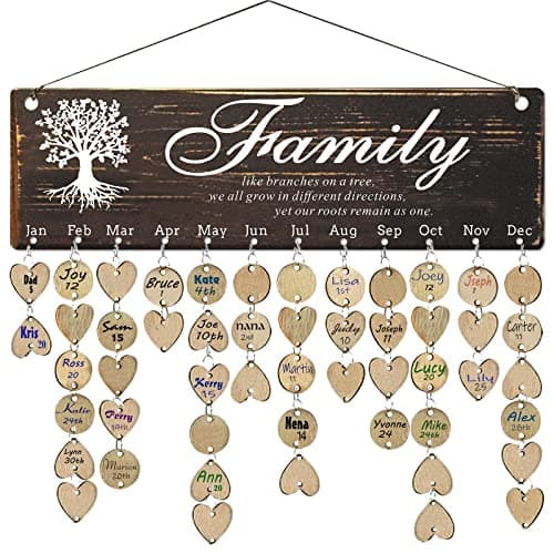 Logresy Birthday Gifts for Grandma, Family Birthday Tracker Reminder Calendar Board, Best Mom Grandma Christmas Mother Day Present Idea, Record Birthday in One Place, New Year Gift for Elderly - Image 1