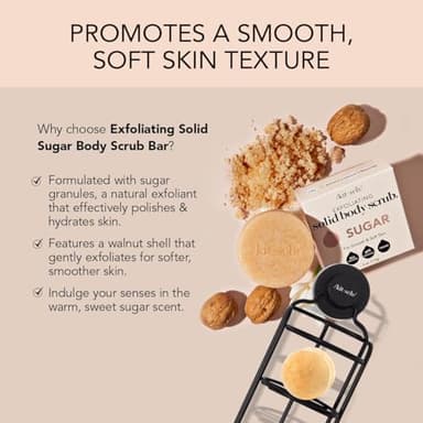 Kitsch Exfoliating Sugar Scrub for Body – All Natural Body Scrub Bar Soap for Smooth, Hydrated & Glowing Skin - Vegan Soap Bar Exfoliator for Men and Women - Made in the USA - 4 oz - Image 2