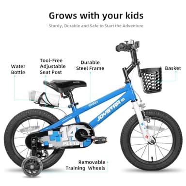 JOYSTAR Pluto Kids Bike 14 Inch BMX Style Children Bicycles with Training Wheels for Boys Girls Age 3-5 Years Blue - Image 2