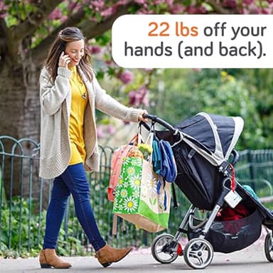 Baby Uma Stroller Hooks for Bags (2 Pack) - Universal Stroller Clips and Hooks, Non-Slip with One-Hand Opening, 11 lb Weight Capacity, Baby Travel Essential - Image 4