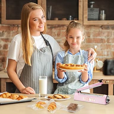 METRONIC Impulse Sealer 8 inch, Manual Heat Sealer Machine for Plastic Bags, Shrink Wrap Bag Sealers Heavy Duty Sealing Machine with Repair Kit (Pink) - Image 2