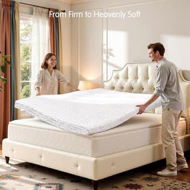 CHUN YI Mattress Topper Queen, 4 Inch Memory Foam Mattress Topper, Gel Infused Bed Topper with Removable Washable Cover, Soft Mattress Pad for Pressure Relief, CertiPUR-US Certified - Image 2