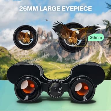 10x25 High Powered Binoculars for Adults, Waterproof Compact Binoculars with Low Light Vision for Bird Watching Hunting Football Games Travel Stargazing Cruise with Carrying Bag - Image 5