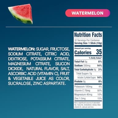 DripDrop Hydration Packets - Watermelon - Single Serve Electrolytes Powder Drink Mix - Non-GMO, Gluten Free, Vegan - 32 Sticks - Image 5