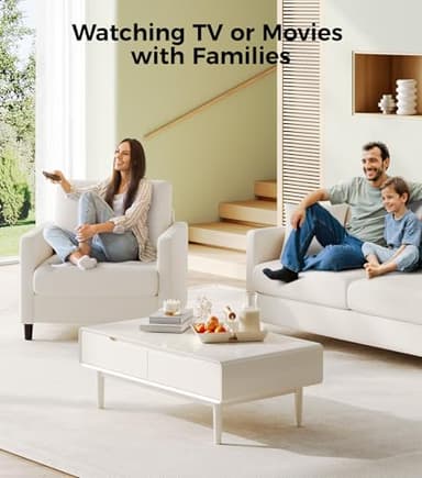 Welzona Sofa Accent Chair, 33" Reading Chair for Bedroom, Tool-Free Setup Living Room Accent Chairs, Comfy Arm Chairs Living Room, All-Wood Reading Nook, Beige - Image 9