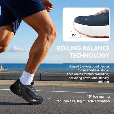 JACKSHIBO Wide Toe Box Shoes for Men Arch Support Shoes Wide Width Sneakers for Running Walking Athletic Tennis Orthopedic Plantar Fasciitis Workout Flux Footwear with Thick Cushioned Zero Drop Sole - Image 5