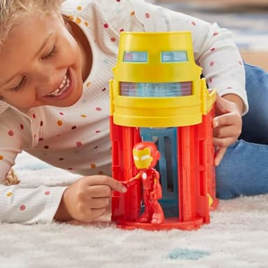 Spidey and his Amazing Friends Stark Tower Playset, Includes 4-Inch Iron Man Action Figure, Marvel Super Hero Toys for Kids 3 and Up - Image 3